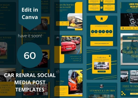 60 Car Rental Social Media Templates for Your Brand