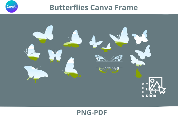 Butterflies Canva Frame Template: Elevate Your Digital Designs