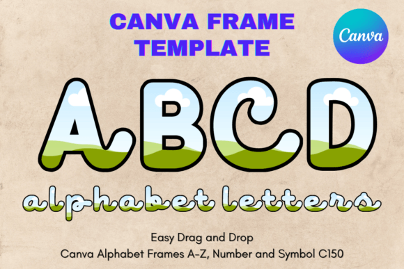 Canva Letters Frame Alphabet Template150: Creative Sublimation Letters