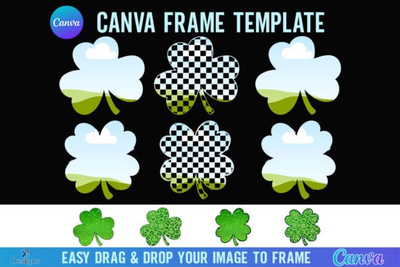 St Patrick Shamrock Clover Canva Frame: A Fresh Design Asset