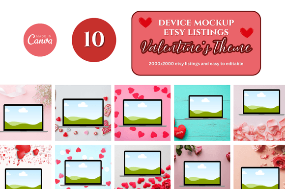 Streamline Your Etsy Shop with Laptop Canva Mockups